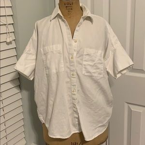 Madewell White Cotton Courier Shirt